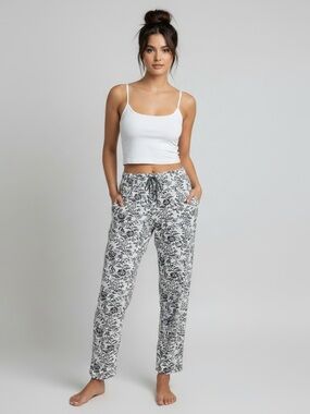 Daniel Buchler | warm and cozy straight leg floral printed pajama pants small